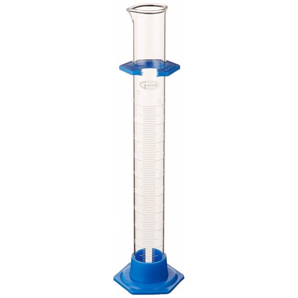 Glass Cylinders with Hex Base Double Metric Scale Capacity 100 ML